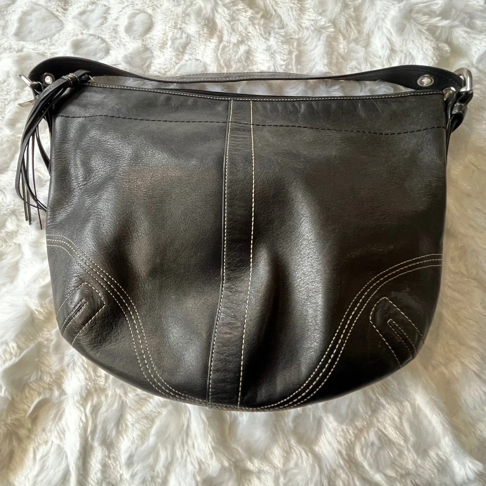 Coach, Black leather, Soho, Hobo/Slouchy Shoulder bag - Picture 5 of 12